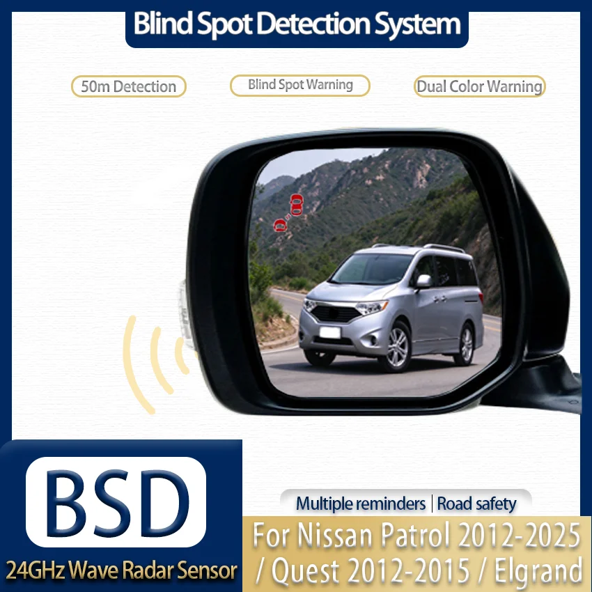 24GHz Radar BSD Blind Spot Detection, Safety Lane Change Assist for Nissan Patrol / Quest / Elgrand
