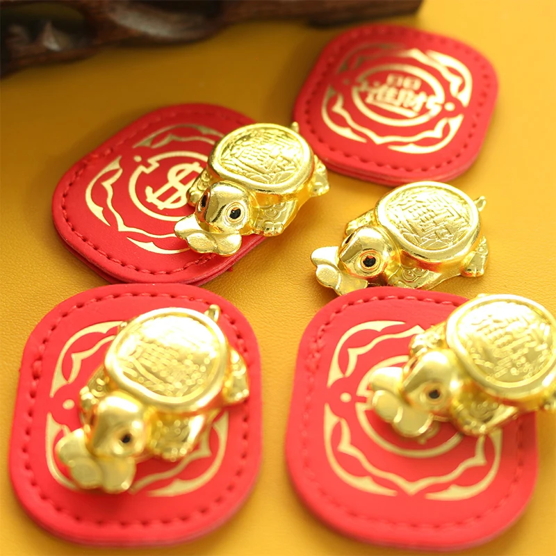 New Fengshui Lucky Turtle Wallet Charm Money-biting Turtle Ornaments Decor With 