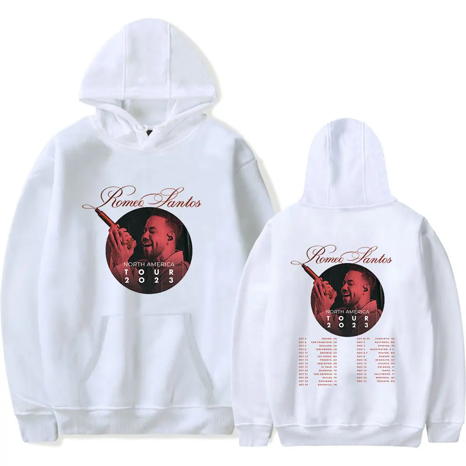 Romeo Santos Tour 2023 Hoodies Women Men Long Sleeve Pullovers Sweatshirt Singer Tour Clothes