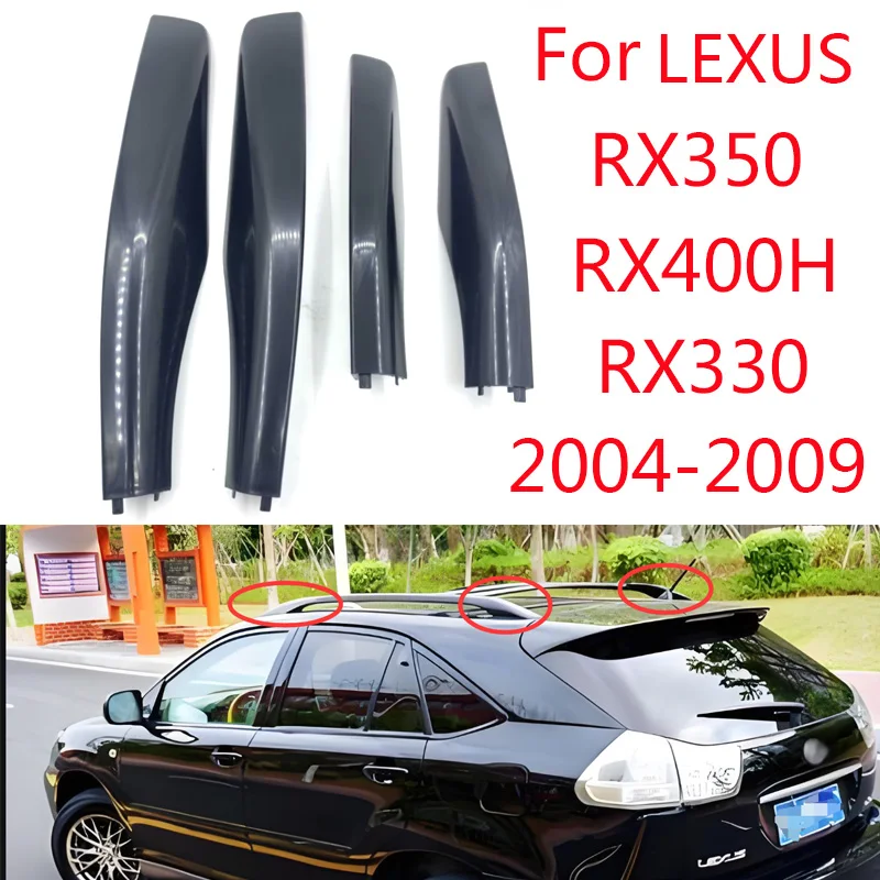 Car roof rack rail cover end decorative cover housing replacement for Lexus RX330 RX350 RX400H 2004-2009 63492-0E010 63491-0E010