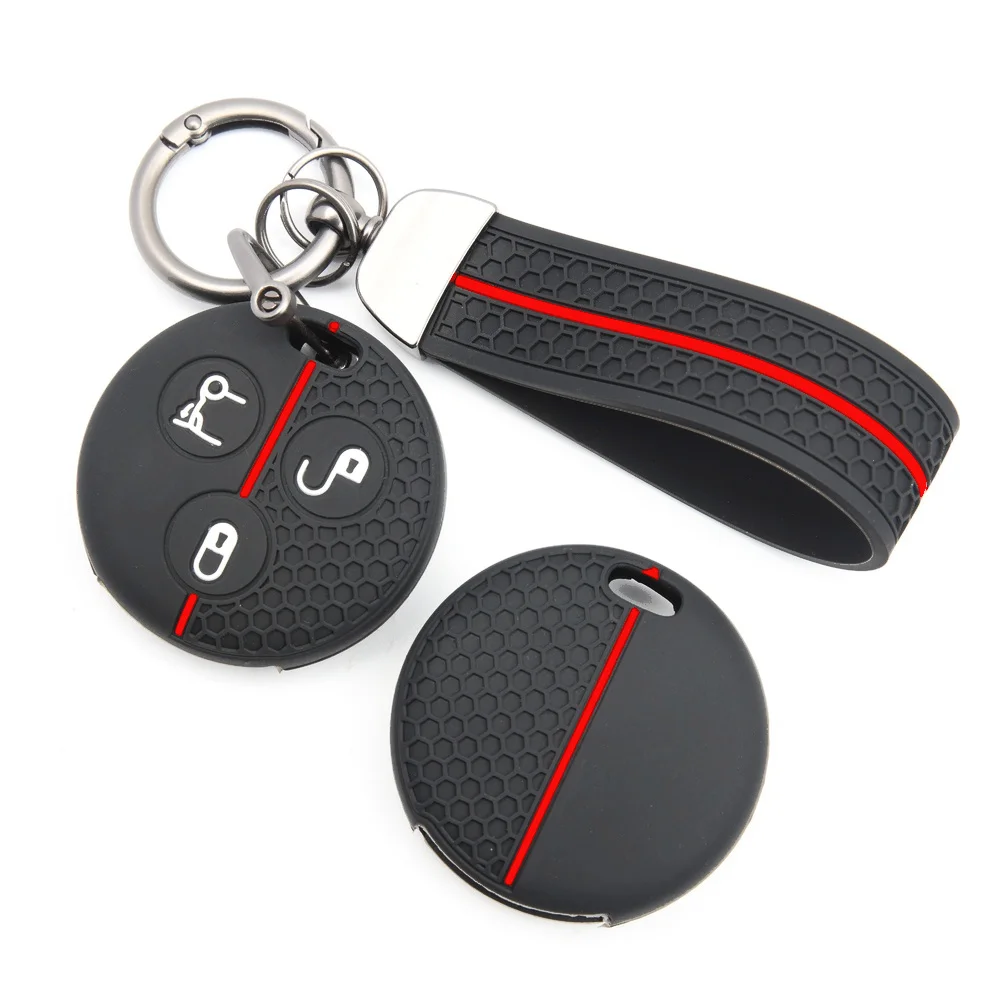 Soft Key Holder With Chain For Mercedes Benz Smart Fortwo 450 Forfour Roadster City Secure Grip Comfortable Soft Touch Non Slip