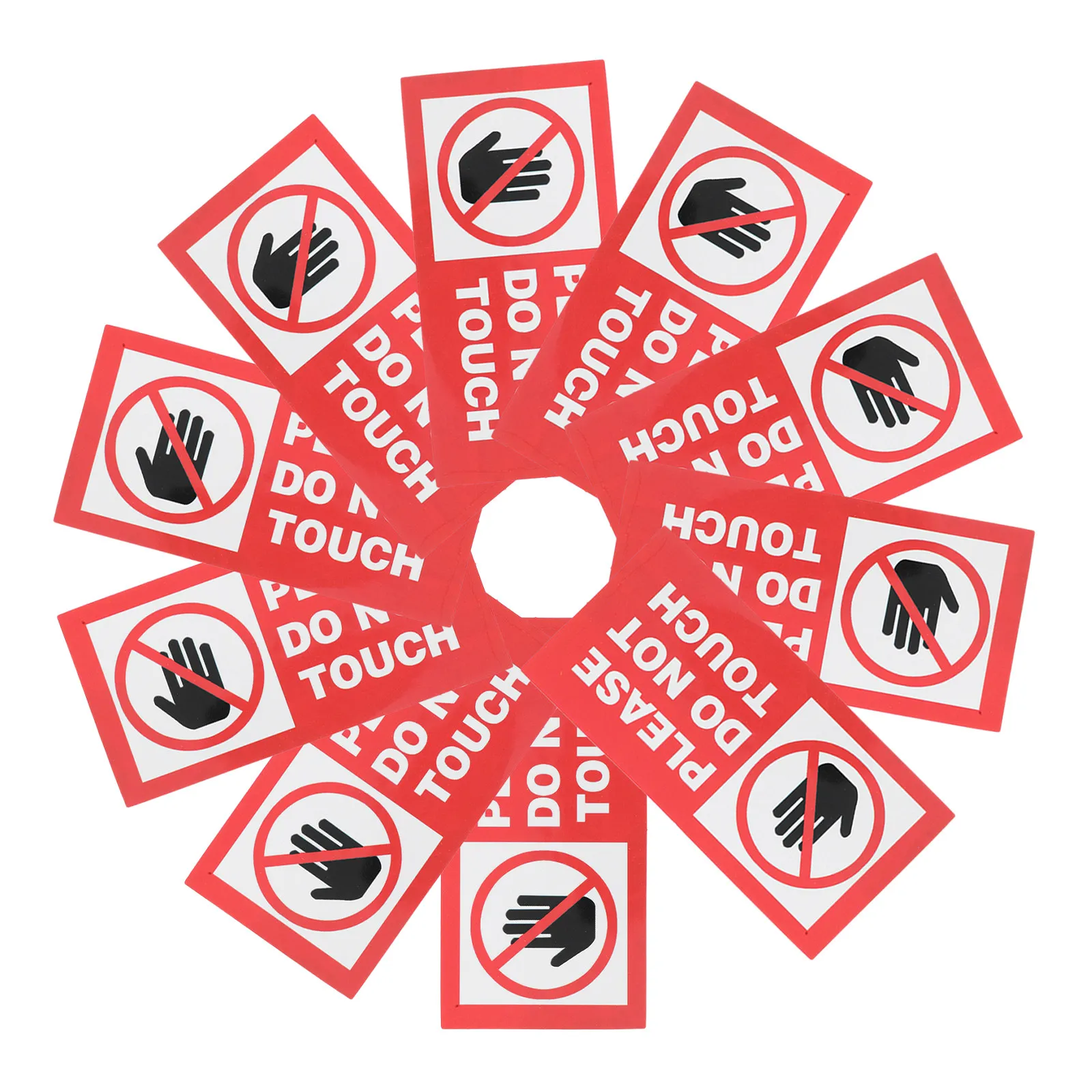 

10Pcs Please Do Not Touch Vinyl Warning Stickers Self Adhesive Safety Labels Industrial Office Machine Use Dont Touch