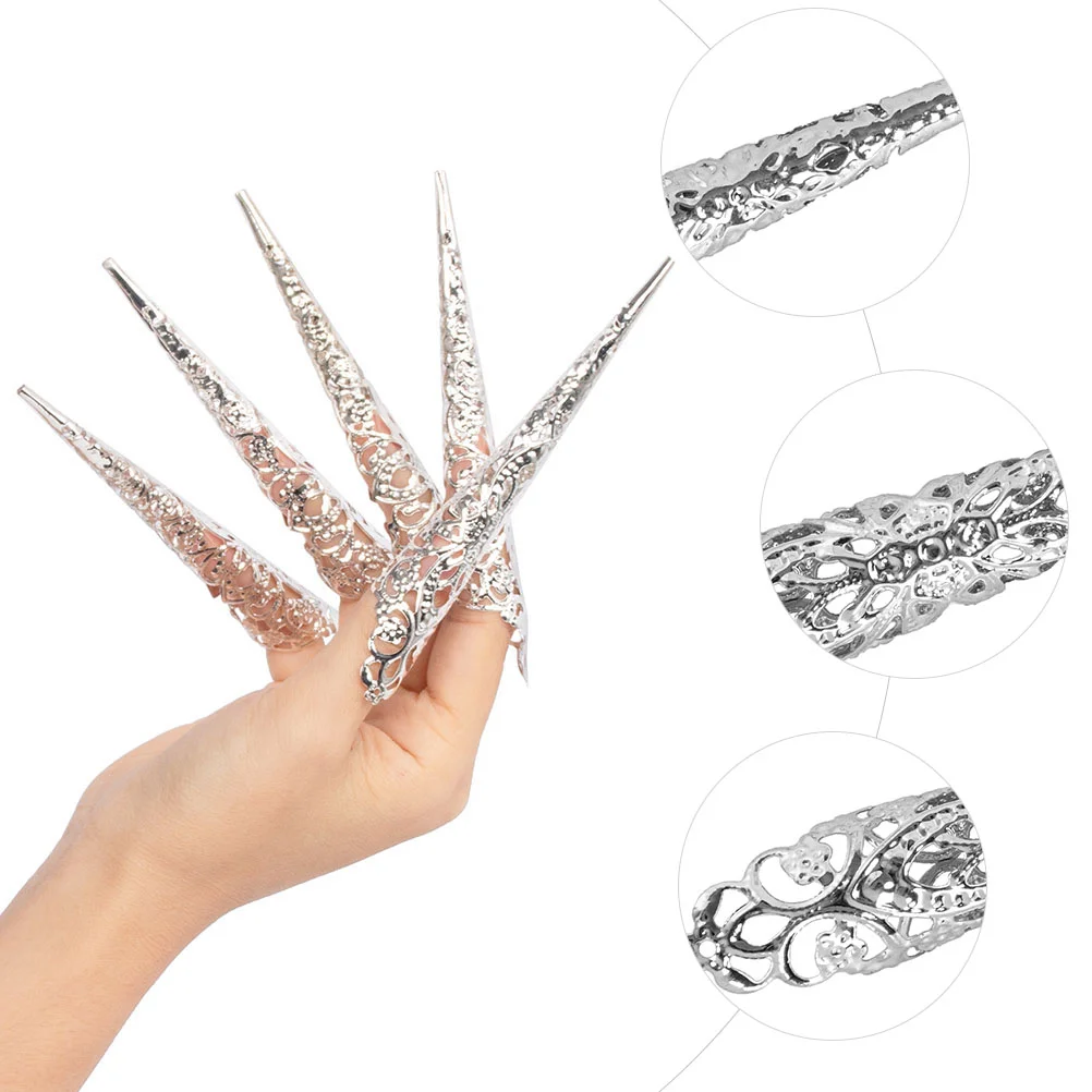 10 Pcs Fingernail Set Nails for Cosplay Halloween Vampire Costume Decors False Prom Fake Covers