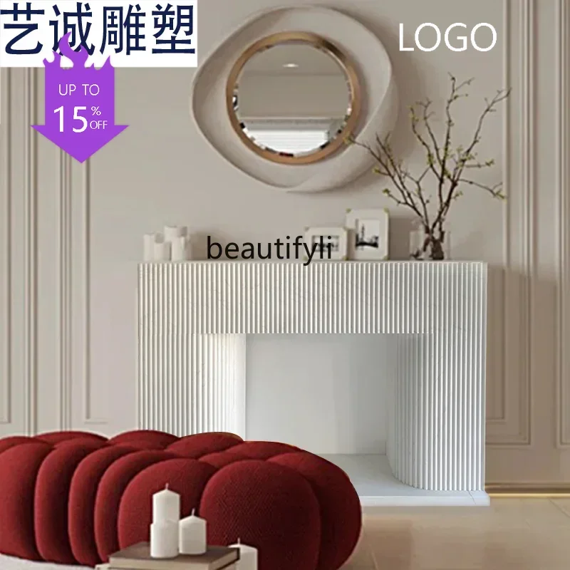 P Stone marble simple mantel living room interior decoration cabinet natural marble