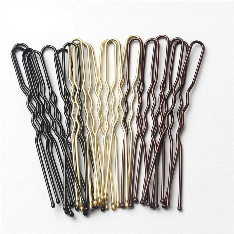 50Pcs/Bag Women U Shaped Metal Hair Pins Alloy Girls Waved Clips Bridal Hair Pins Headwear Hair Accessories 5/6/7cm