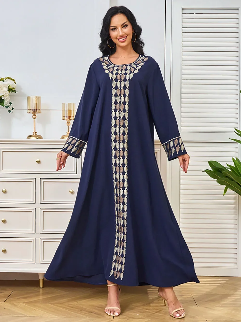 Abaya musulmane pour femmes, caftan marocain pour le Ramadan, robes de soirée de Dubaï, Jalabiya brodé, robe éducative, Islam arabe, longue robe Abayas