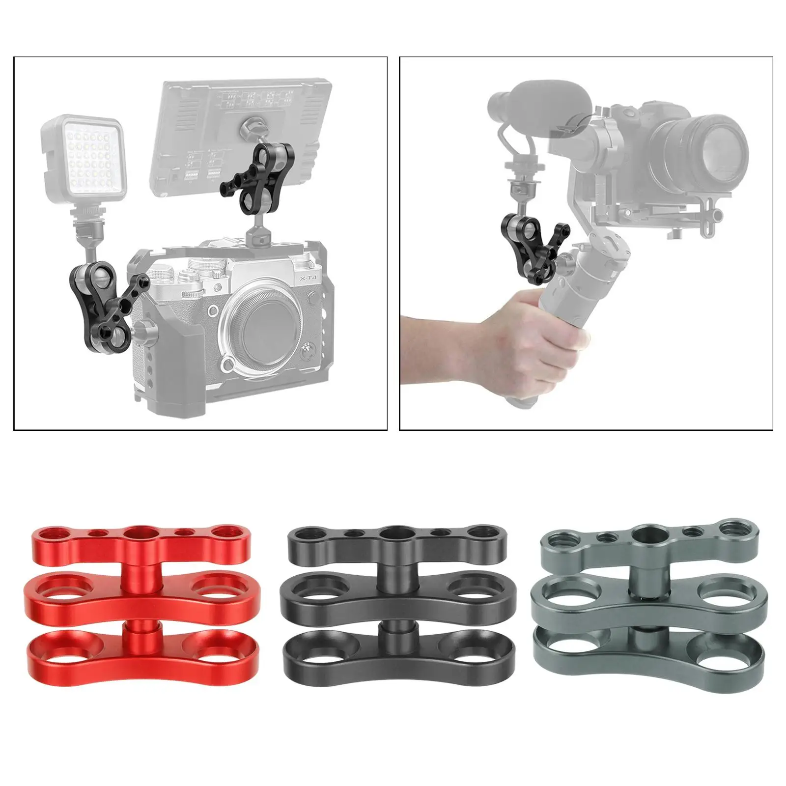 Aluminum Alloy Butterfly Ball Clamp Mount for Diving Camera Arm System 360 Degree Rotation Universal Fit