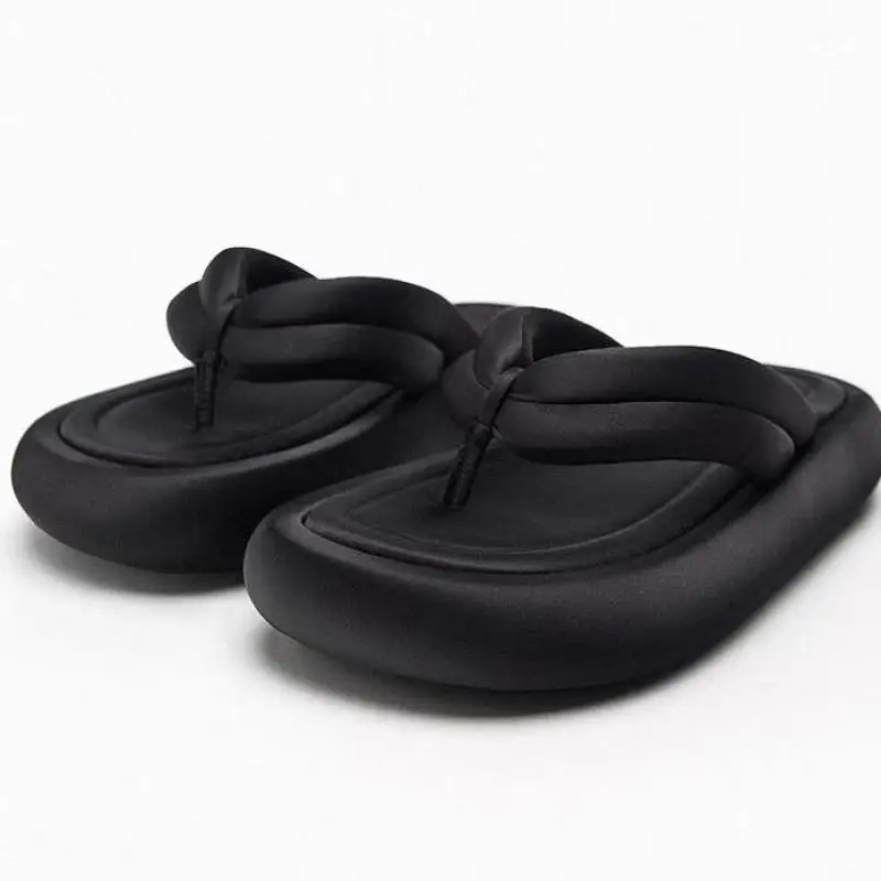 Holiday Leisure Flat Platform Slippers Flip Flops New Summer Thick Bottom Clip-on Flats Sandals Outwear Roman Shoes Sandalias