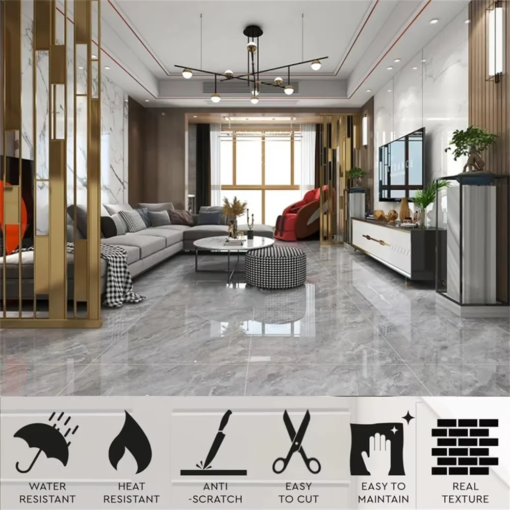10 pçs adesivo de parede pvc imitação cerâmica telha papel parede à prova dwaterproof água cozinha banheiro imitação mármore renovação fundo decoração