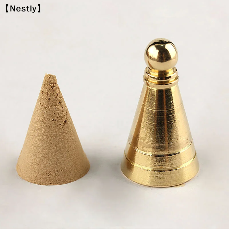 Brass Tower Incense Mold Agarwood Powder Making Seal Cone Tool Tools Shaping Mould DIY Holder Burner Accessory〔Nest〕