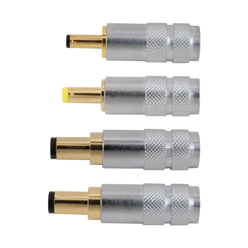 Pureline Quality Copper Plated Gold 5.5 X 2.5  5.5 X 2.1 4.0x1.7  3.5 X 1.35 mm DC Power Jack Male Plug Metal Connector Adapter