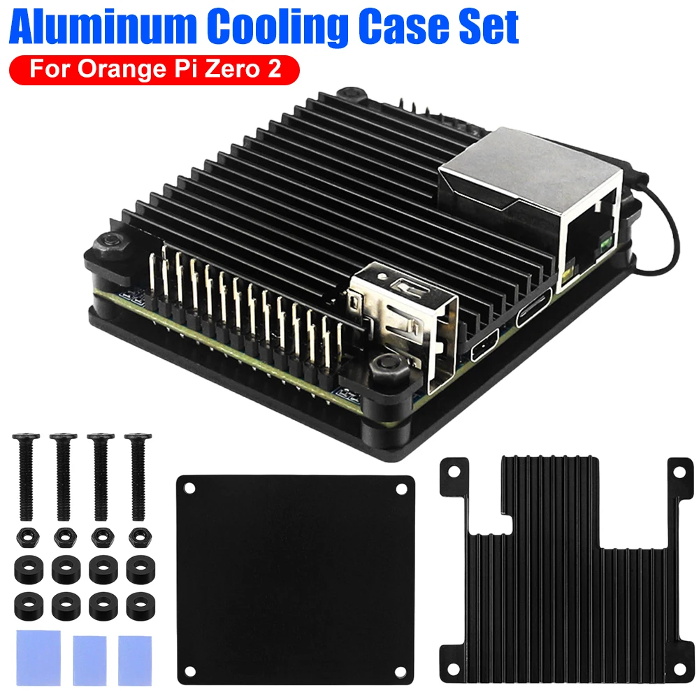 

Набор алюминиевых корпусов для Orange Pi Zero 2, металлический корпус, пассивный охлаждающий радиатор, комплект корпуса для Orange Pi Zero 2, аксессуары