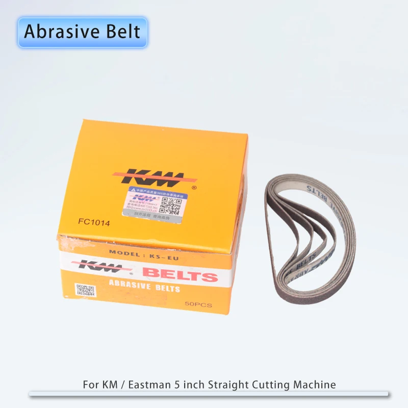 50PCS KS-EU Abrasive Belts Fit KM  / Eastman / DAYANG 5 inch Straight Cutting Machine Sharpening Band Medium Grit 100