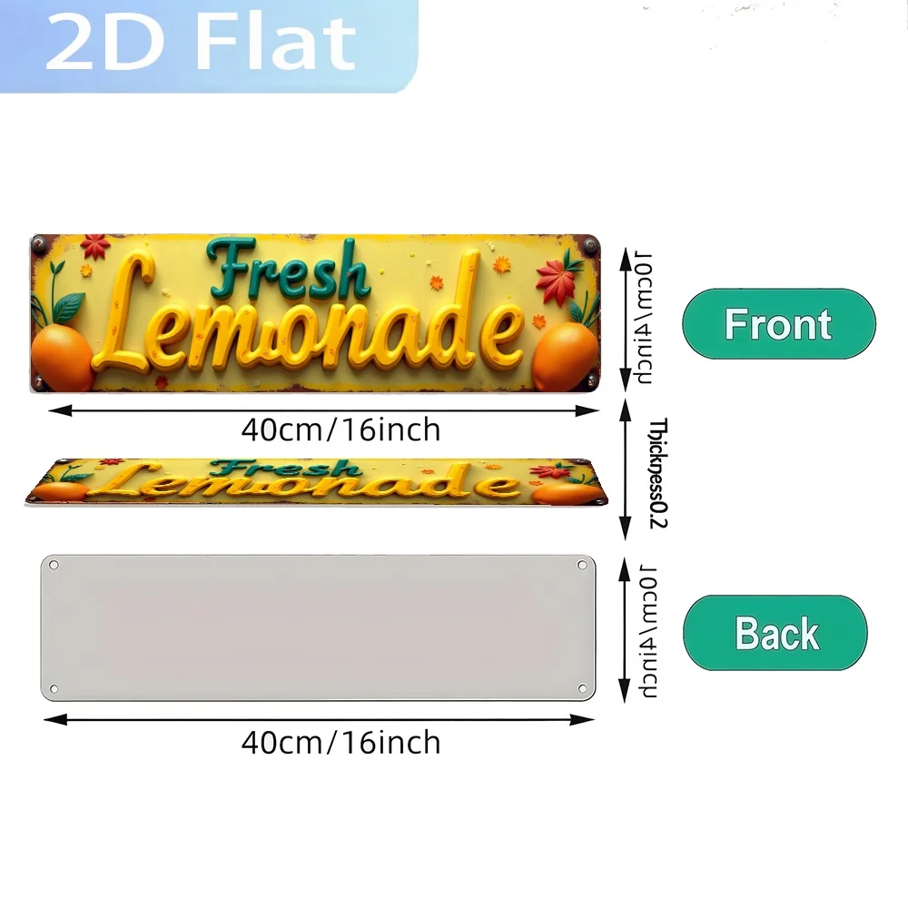 A 2D Flat Vintage Sign for 'Fresh Lemonade' That Is Perfect for Embellishing Craft Spaces, She Sheds, Workspaces, Studios