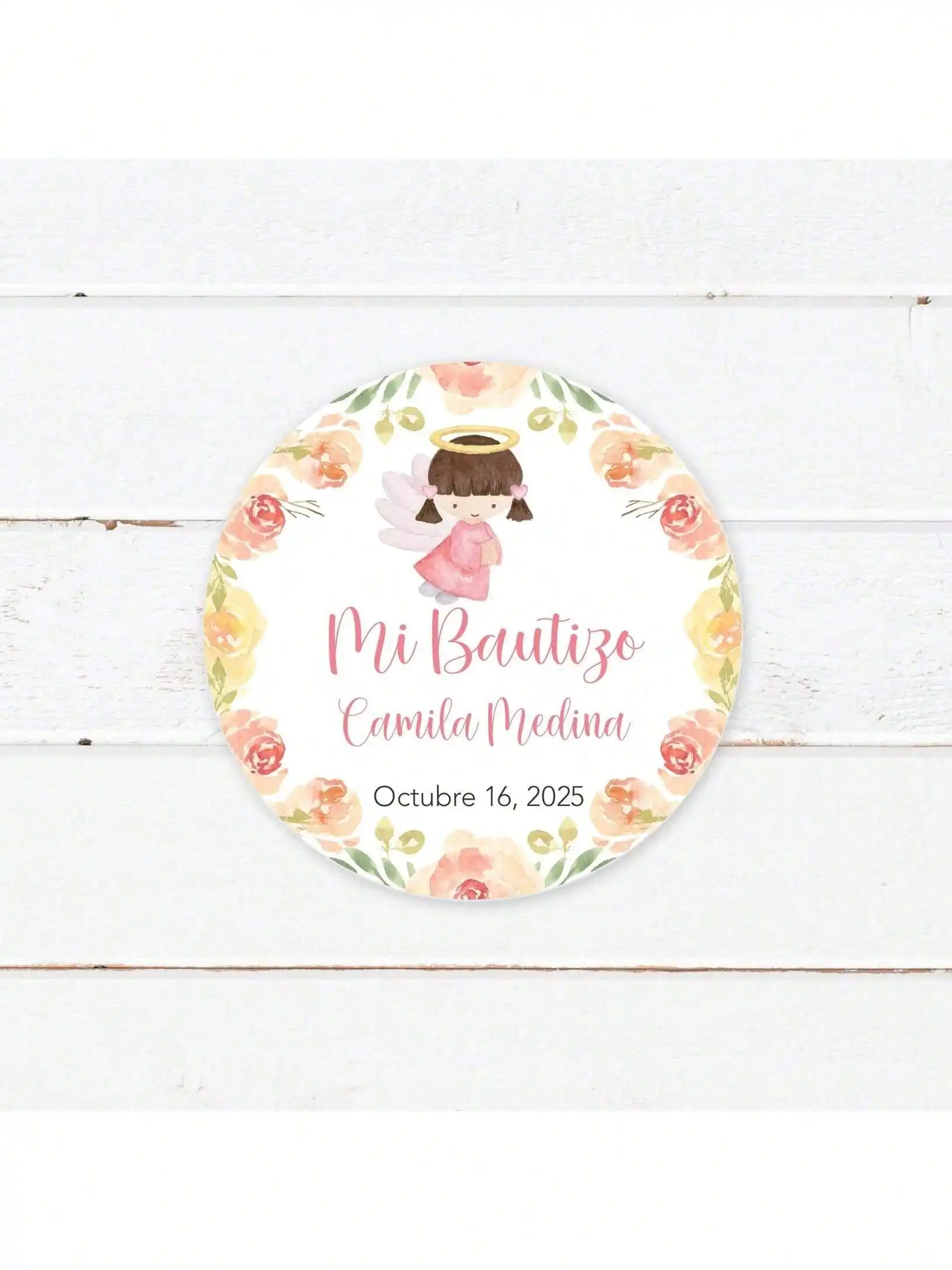 100 قطعة اسم شخصي ملصقات لصالح التواصل الأول ، ملصقات المناولة الأولى ، مقاومة للماء 1.5 ~ 3 بوصة ملصقات المناولة المقدسة الأولى