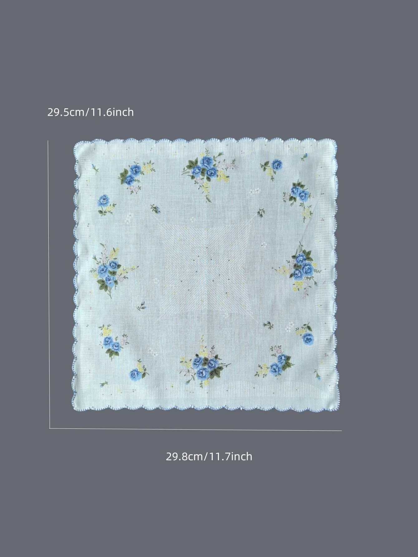 Lenço de Algodão Fino para Mulheres, Lenço Estampado, Retro 3 Peças, 11,6 polegadas