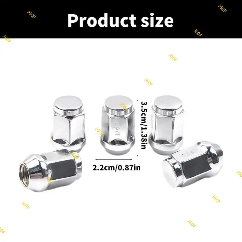 

J60F 20Pcs M12x1.5 Bulge Acorn Lug for Aftermarket and Factory Easy Installation Closed End Bulge Acorn Lug Nut