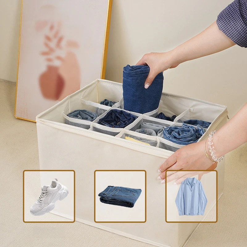 

Foldable Shoe Storage Box Cabinet Organizers Multi Functional Compartment Storage Box Dustproof Clothes Sundries Storage Box