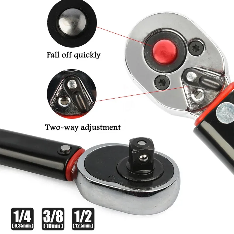 Imagem -03 - Bicicleta Torque Wrench Key 560nm Ratchet Spanner Automotive Repair Tool Ajustável Oficina Ferramenta Mecânica Dinamômetro