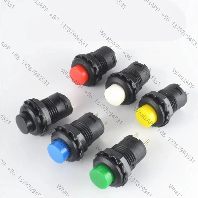 10pcs or 12pcs Momentary Push Button Switch 12mm Momentary 3A /125VAC 1.5A/250VAC BLACK WHITE YELLOW RED GREEN BLUE DS-227