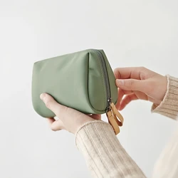 Homefish New Korean Style Solid Color Cosmetic Bag Women Waterproof Makeup Organizer Toiletry Pouch