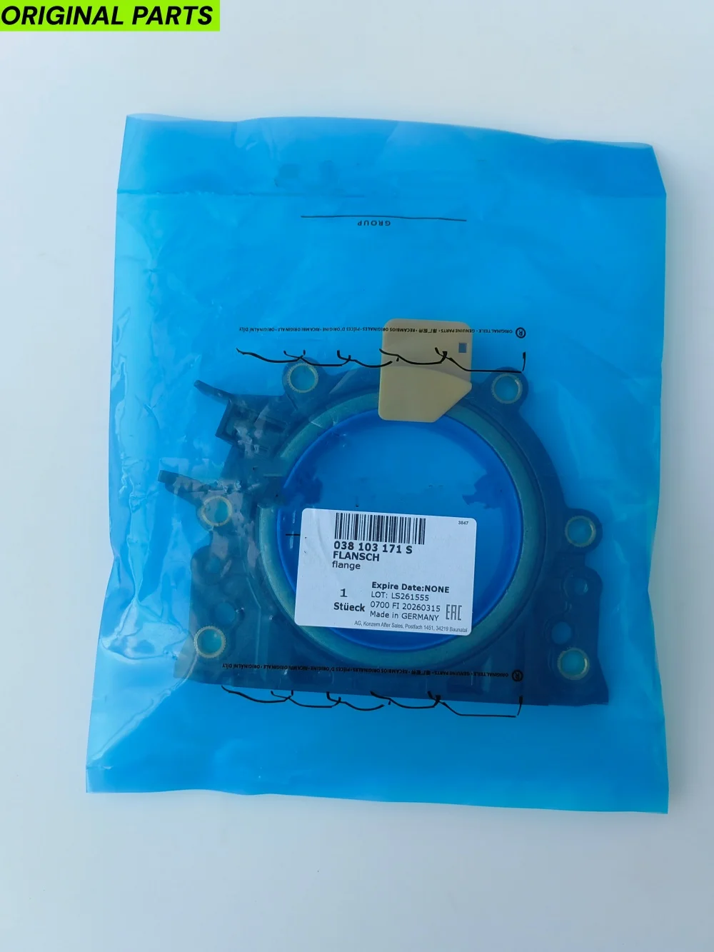 Genuine OEM Rear Main Crankshaft Oil Seal Replacement 038103171S 038-103-171-S For VW Audi Seat Skoda 1.9tdi 2.0 Diesel TDI