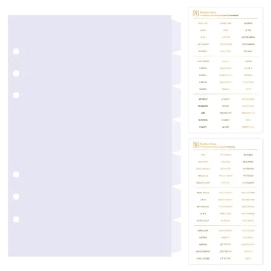

Clear Dividers for 6 Ring Binder, 7-Tab Sturdy Plastic Dividers, A5 Index Divider, 6 Hole Binder Dividers, Insertable Notebook