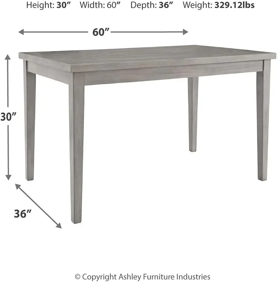 Design by Ashley Parellen Modern Farmhouse Rectangular Dining Room Table, Gray