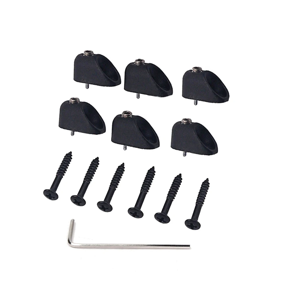

6 Pcs Headless Calves Locking Nut Guitar Neck Bridge Screw Bass Nuts and Screws Black