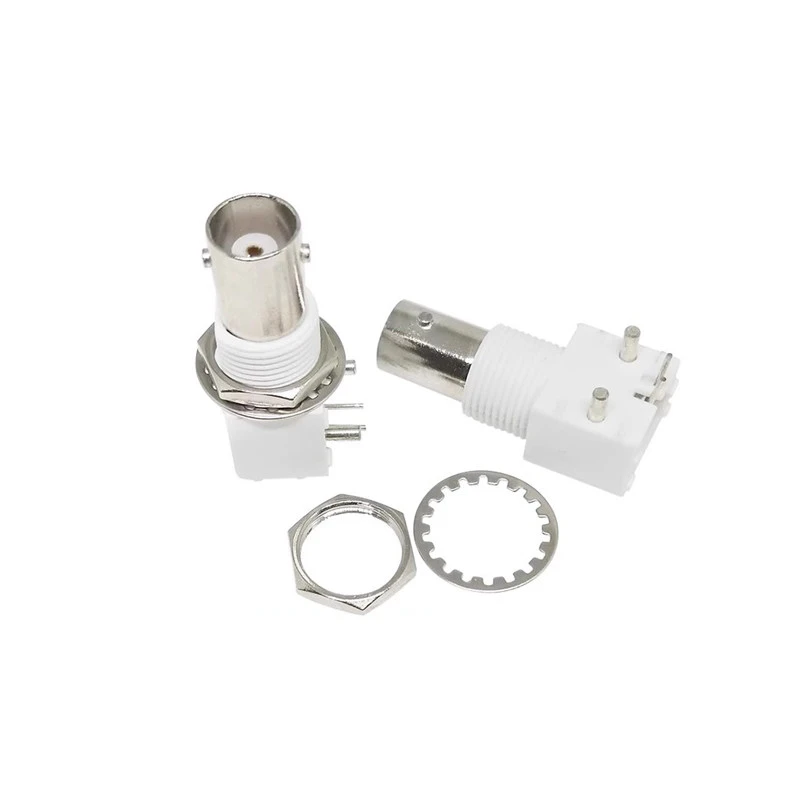 10sets BNC Monitoring Video Socket BNC Panel Holder Q9 Female PCB Board Horizontal Type with Nut Gasket
