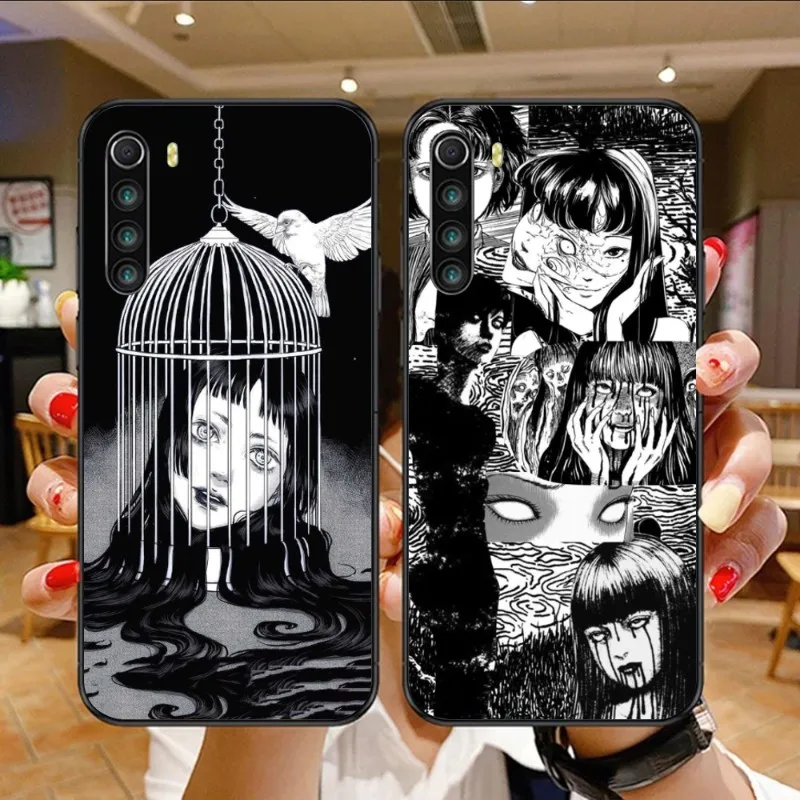 Junji ito Tomie Phone Case for Xiaomi Mi 12 12S 12T 11T 10T 9T Lite Pro Ultra Poco F3 F4 X4 GT Black Silicone Phone Funda Cover