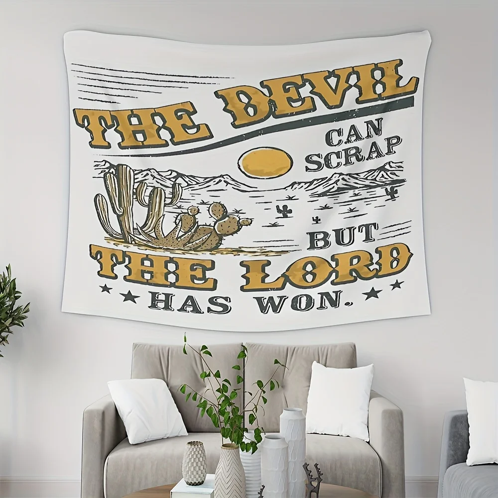 VIKAMA الإيمان الغربي إعلان نسيج الصحراء الصبار اللاهوت شعار مخصص حائط الخلفية ديكور موضوع الغربية #1