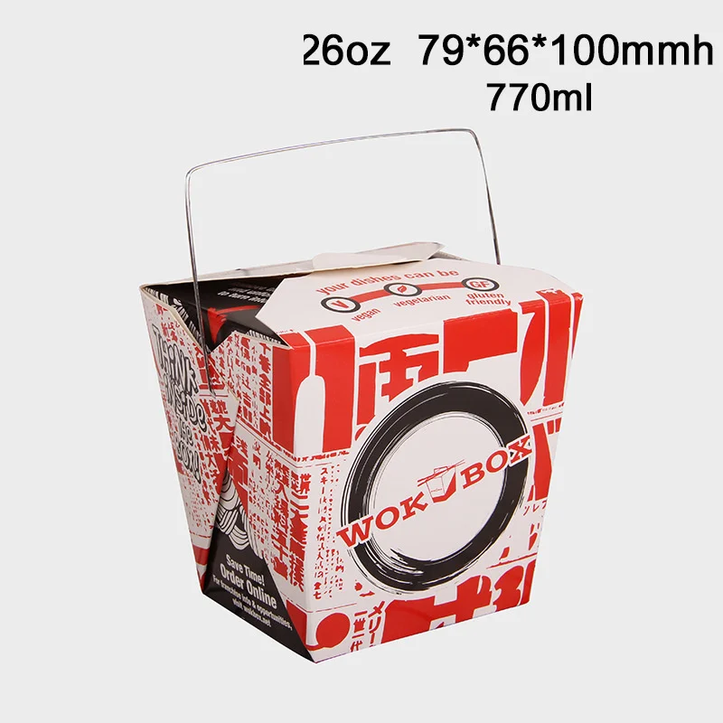 Disposable printed instant noodles pasta square bottom packing box, portable noodle cup