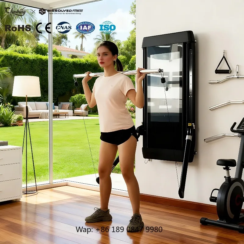 Smart Fitness Mirror Touch Kiosk Screen Exercise Strength Training Suspension Trainers Metal Steel Adjustable Fitness Equipment