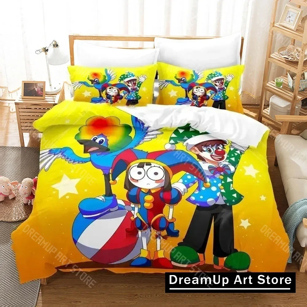

3D Print Amazing Cartoon Digital Circus Bedding Set Boys Girls Twin Queen King Size Duvet Cover Pillowcase Bed boys Adult