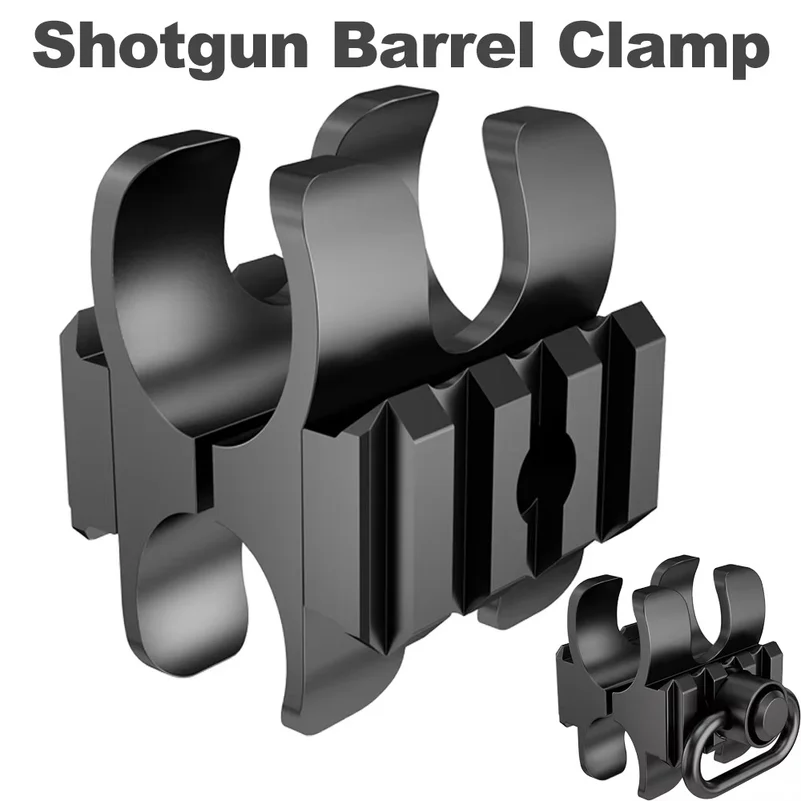 Tactical Shotgun Barrel Clamp Mount with Picatinny Rail QD Sling Swivel Flashlight Mount for 12Ga Mossberg 500/590 Maverick 88