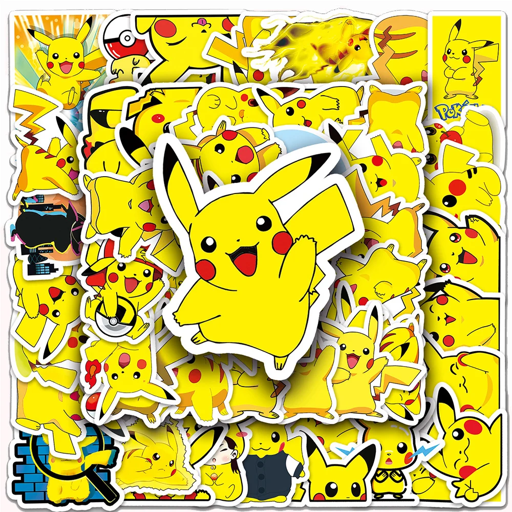10/30/50 Stück Kawaii Pokemon Pikachu Cartoon-Aufkleber, niedliche kreative Aufkleber, Spielzeug, DIY, Koffer, Laptop, Notebook, Telefon, Graffiti-Aufkleber
