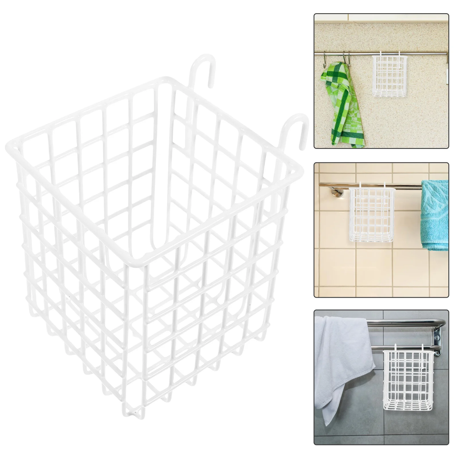 

Wire Baskets Pantry Shelf Hanging Cabinet Door Organizer Sink Storage Iron Grid Kitchen Bathroom Bedroom Multi Functional Large