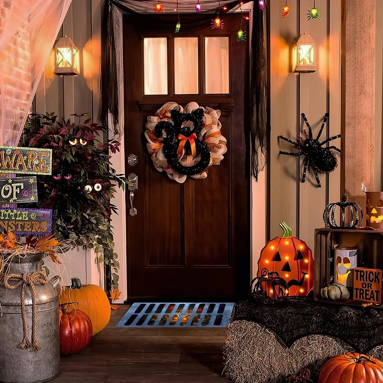 VIKAMA Halloween 3D Clown Decorated Carpet Halloween Party Decorated With Scary Clown Indoor And Outdoor Welcome Door Mat view 2