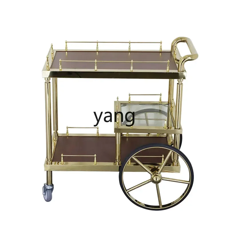 LH Mobile Cake KTV Wine Pushcart Gorgeous Stainless Steel Storage Banquet Tea Snacks