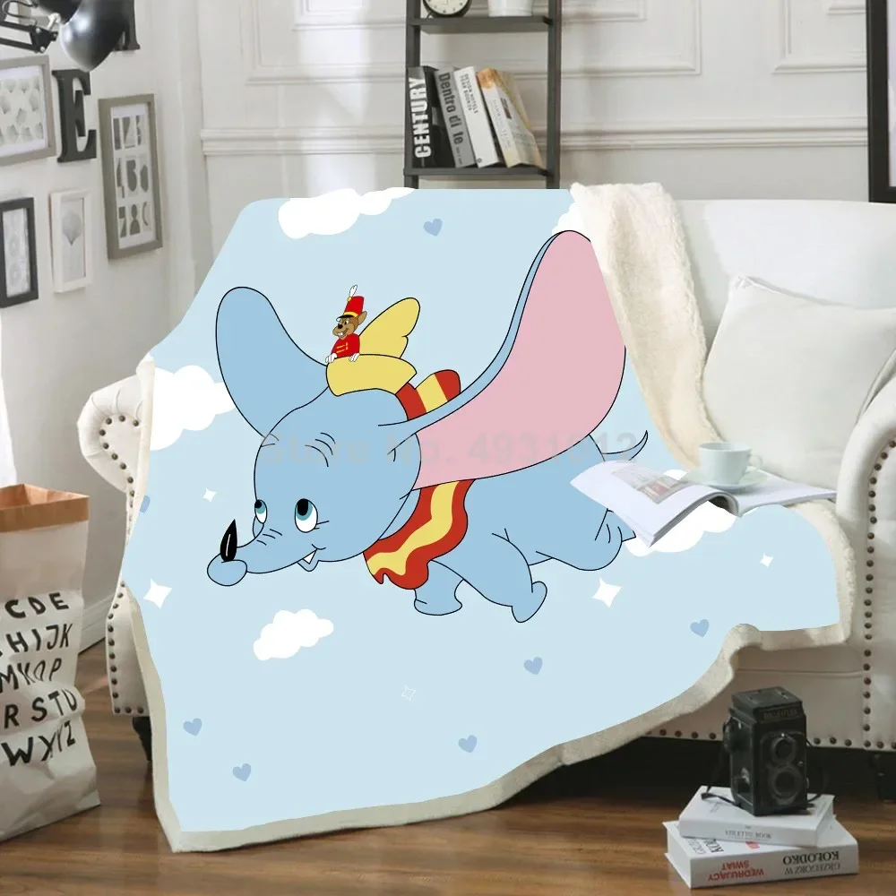 Cartoon Cute Dumbo Flying Winnie Pool Tigger Baby Plush Blanket Throw Sofa Bed Cover Bedding for Kids Boys Girls Children Gifts