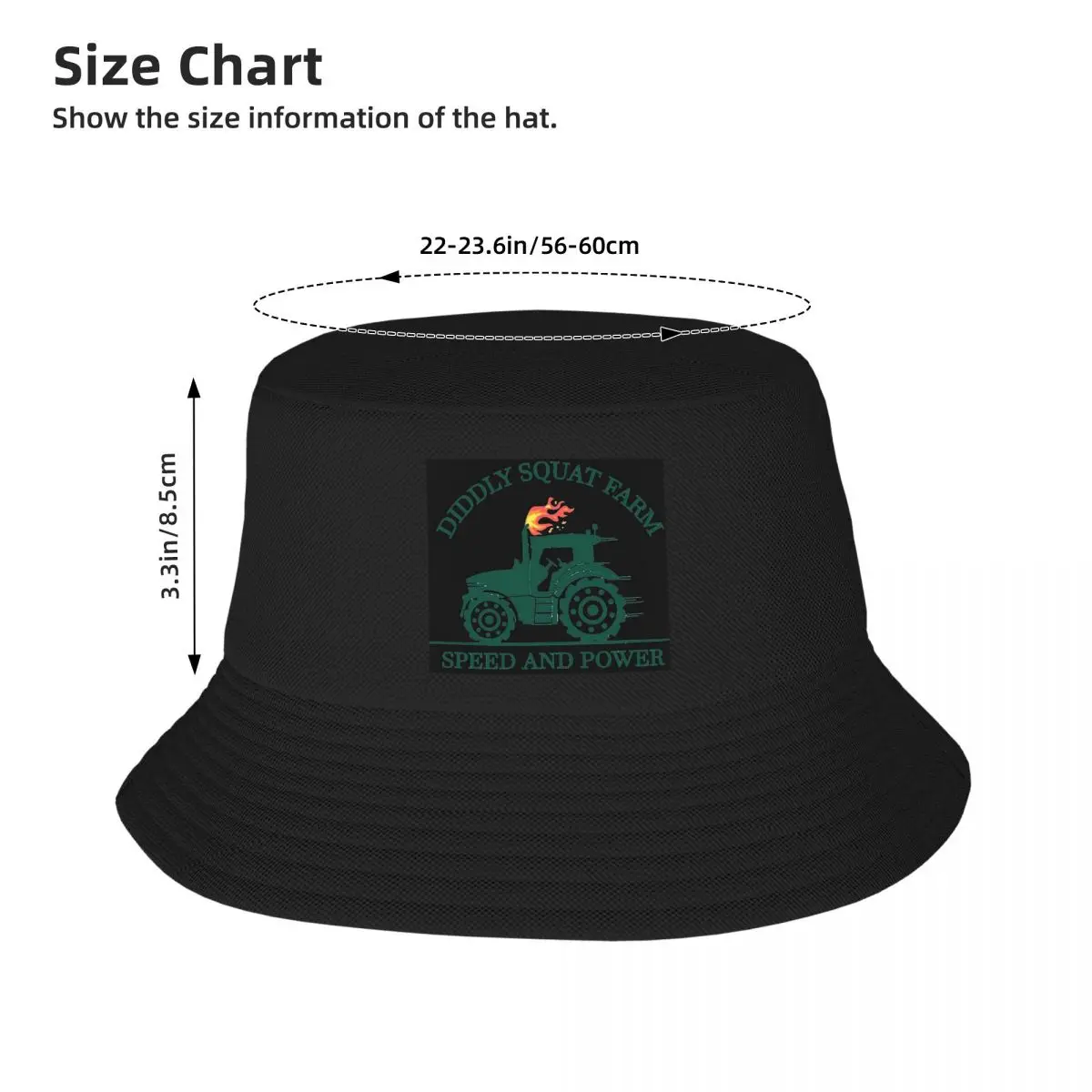 Diddly Squat Farm Speed And Power Bucket Hats Panama Hat Children Bob Hats Autumn Fisherman Hats Summer Fishing Unisex Caps