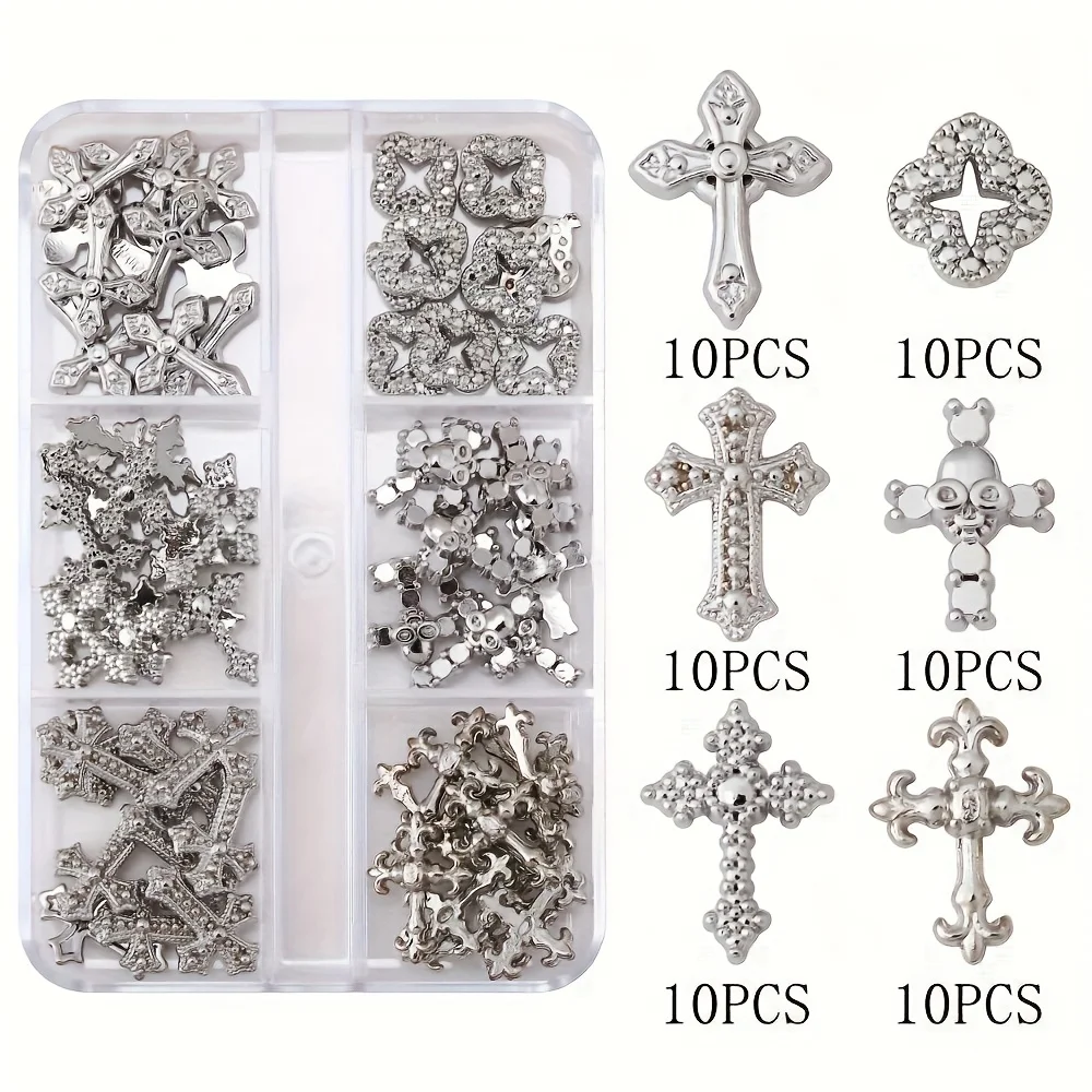 180 peças/de conjunto de acabamento cruzado y2k com strass-decoração de unhas de liga, adequado para mulheres e meninas, acessórios de unhas perfumados