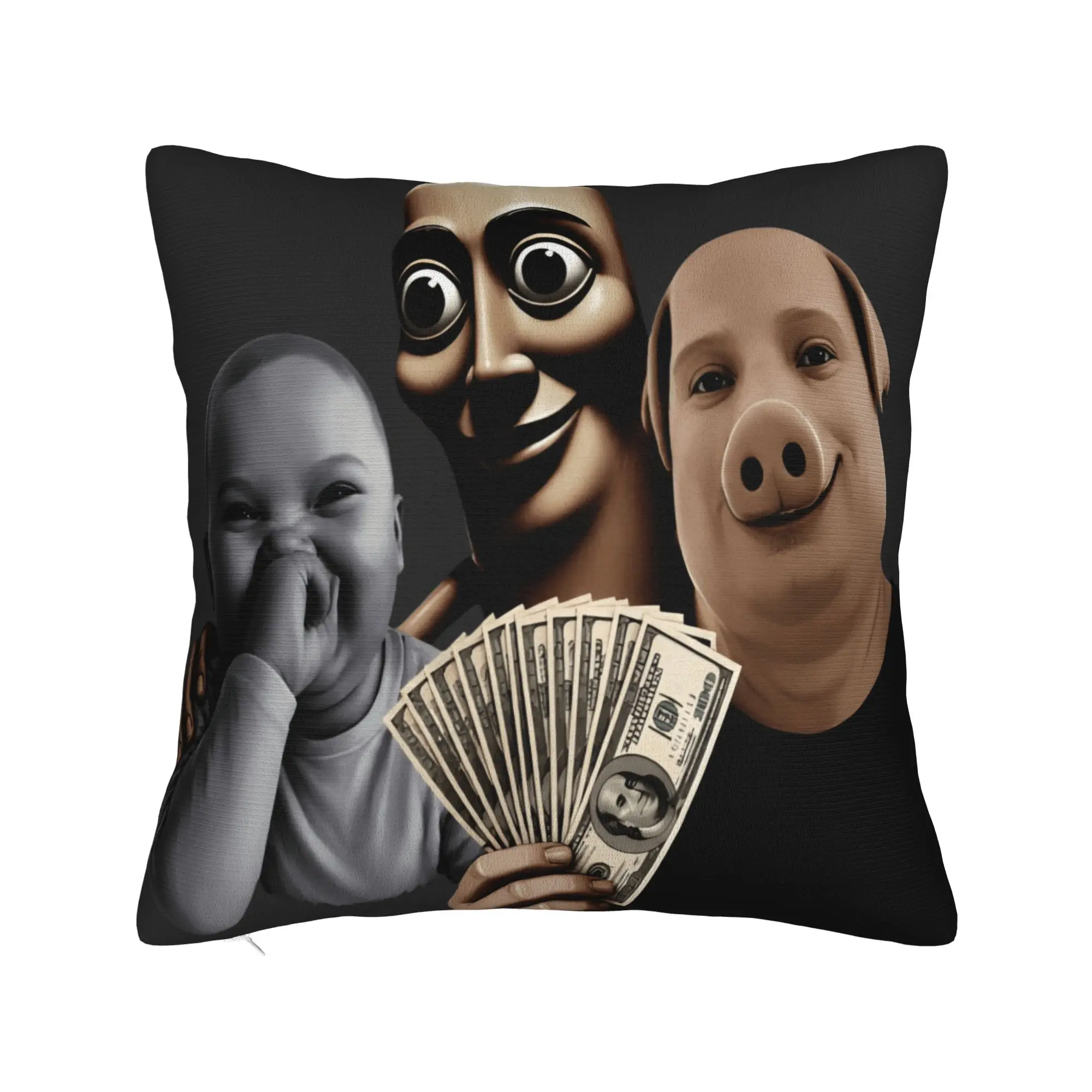 Pillow Case John Pork Tung Sahur Brainrot Meme Soft  Pillow Cover For Sofa Home Decoration Fashion Pillowcases