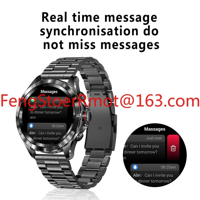 

MAX 7 Hot Leather Smart Watch 1.32-inch HD Screen BT Call Men's Smart Watch