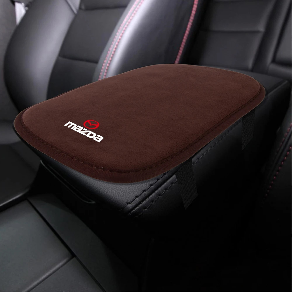 1pcs Suede Leather Car Central Armrest Soft Pad Auto Accessories For Mazda 3 Bk 6 Gh CX-5 CX30 MX-5 2 5 CX-3 GJ GL CX-8 MS RX-8