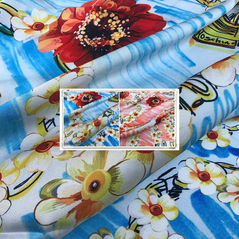 

Chain Printed Polyester Twill Fabric Brand Fashion Design Clothing Shirt Chiffon Fabric Cloth for Dress Fabrics Per Meter