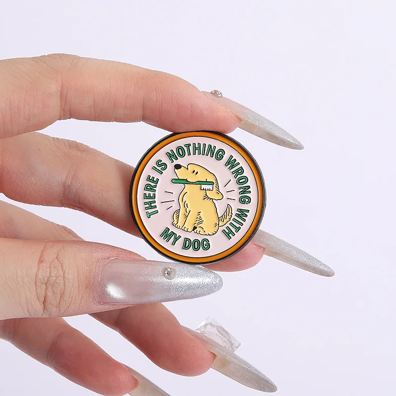 لطيف الكلاب المينا دبوس الكرتون بروش الصنوبر التلبيب دبابيس شارة الإبداعية على ظهره الملابس والاكسسوارات مجوهرات بأشكال حيوانات الهدايا #5