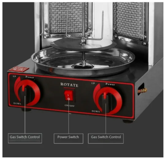Commercial Vertical Rotisserie Grill Machine, BBQ Grill Equipment for Outdoor, Professional Cooking Oven