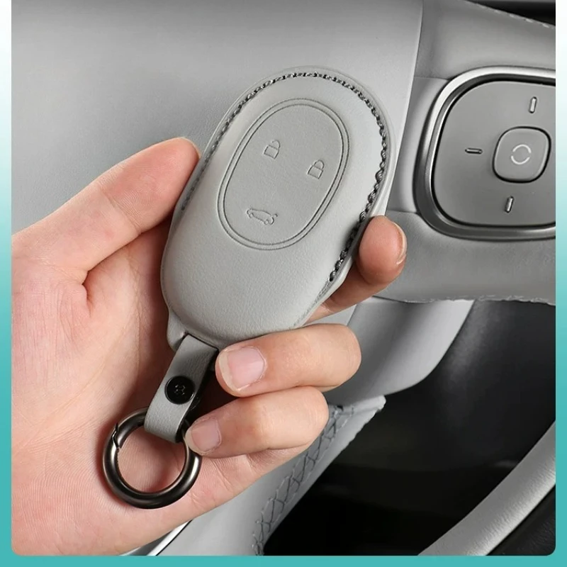 For NIO ET5 Touring/ET7/EL6/EL7/EL8/EC6/EC7 Car Key Case Original Car Color Key Case Protective Case Ring Key Cover Accessories